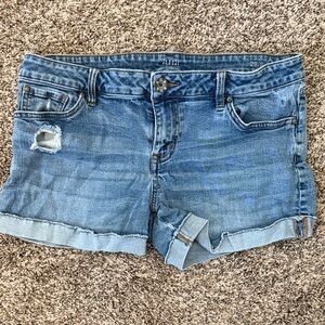 a.n.a Light Blue Distressed Cuffed Denim Shorts